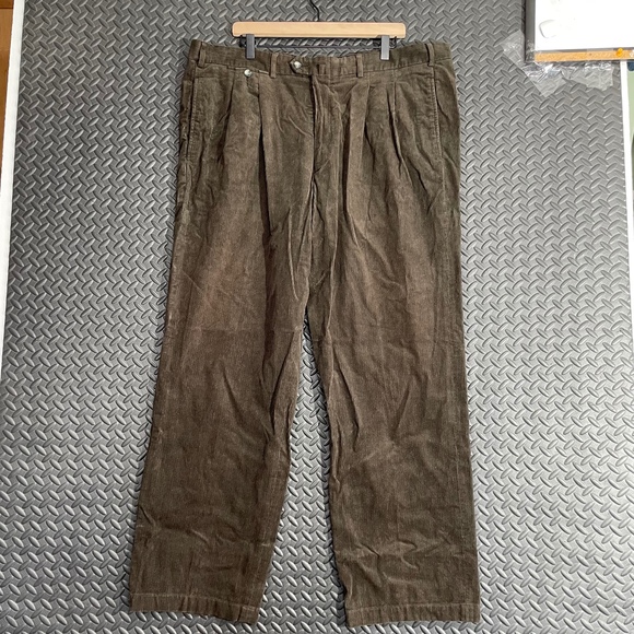 Vintage Y2K Faconnable Forest Green Corduroy Straight Leg Casual Wear‎ Men's 42 - Picture 1 of 7